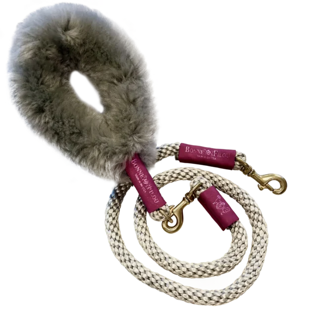 Bundle Shearling Fur Grip + Rope Leash for Dogs - Image 12