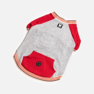 Chase Dog Sweatshirt Lightweight French Terry Hoodie with Poop Bag Dispenser (Red) - Image 3